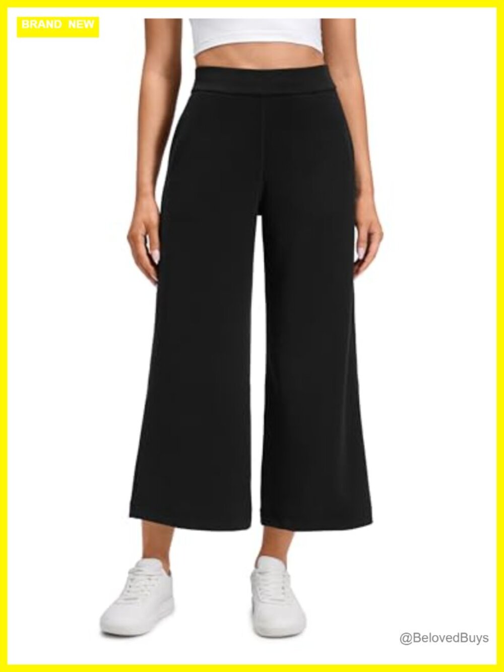CRZ YOGA SoftAura Wide Leg Crop Sweatpants High Rise Pull On 25 Inseam